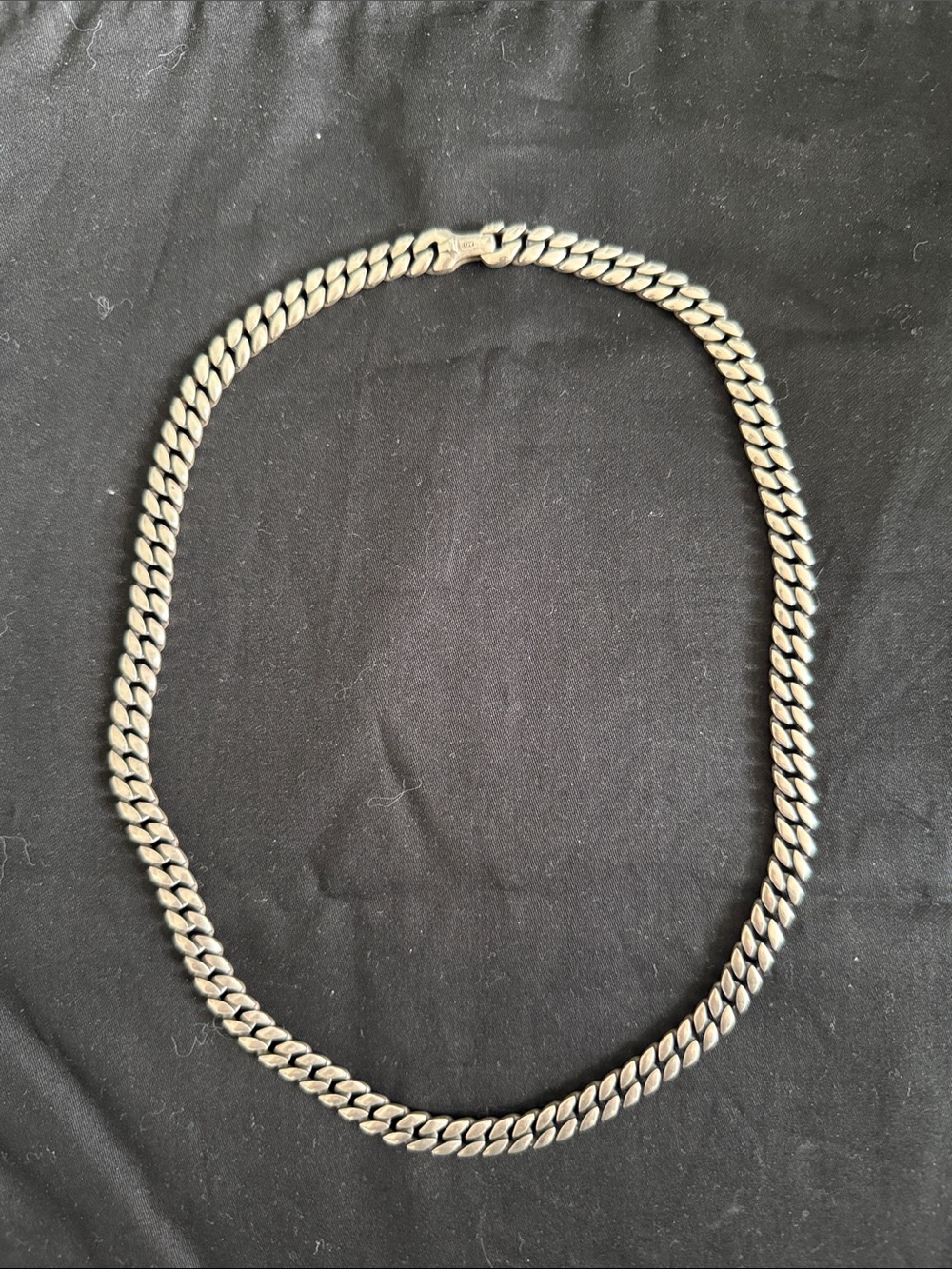 David Yurman Silver-Tone Men's Cuban Link Chain Necklace